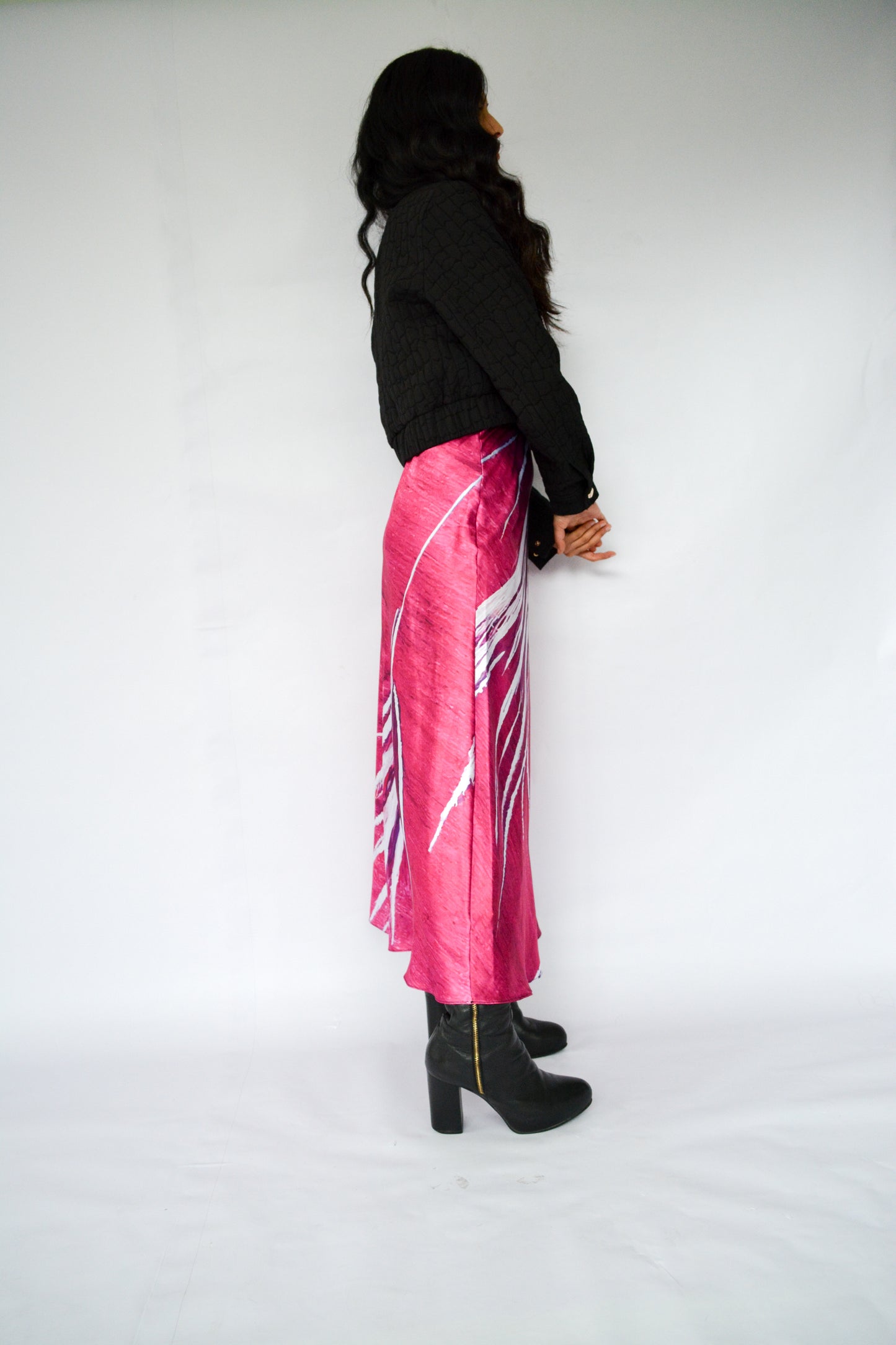 falda ramas fucsia