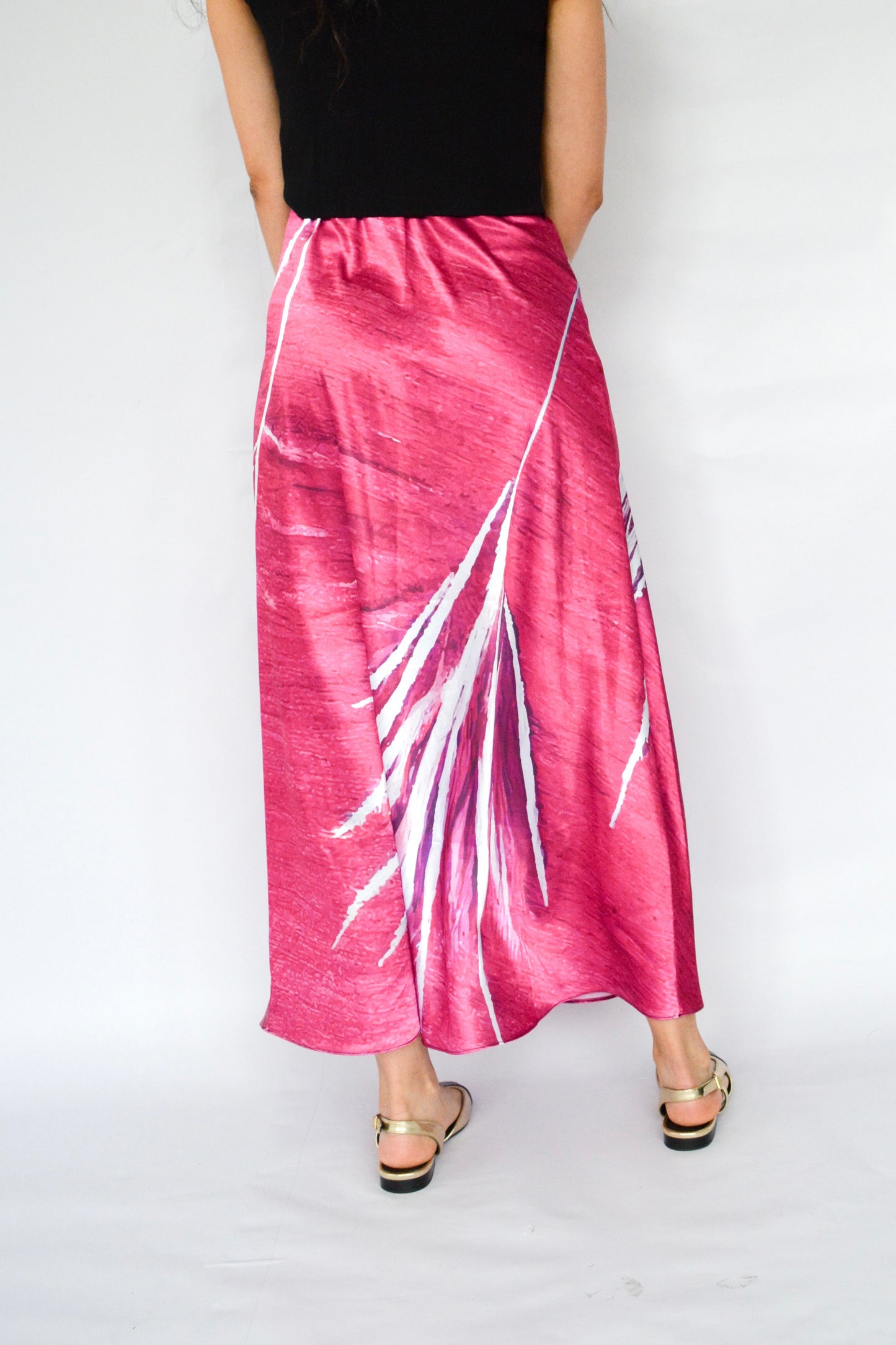 falda ramas fucsia