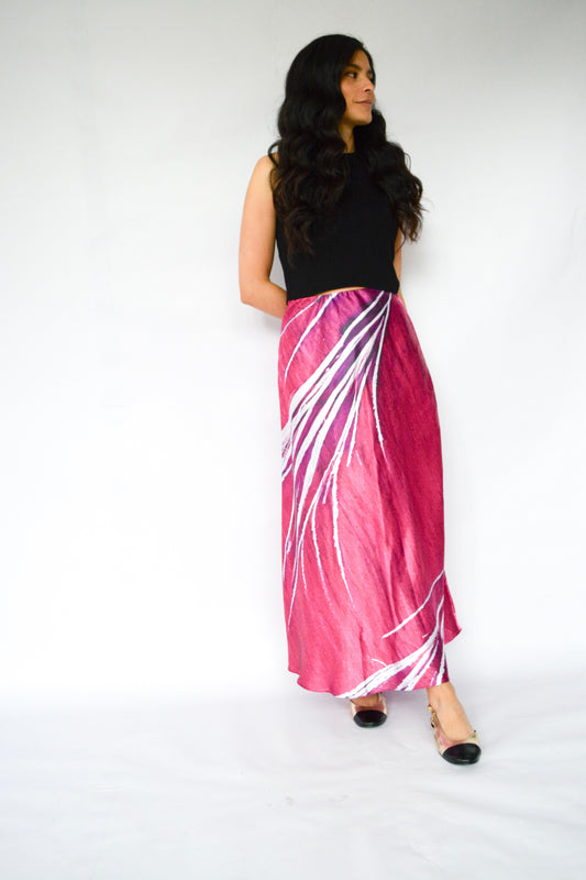 falda ramas fucsia