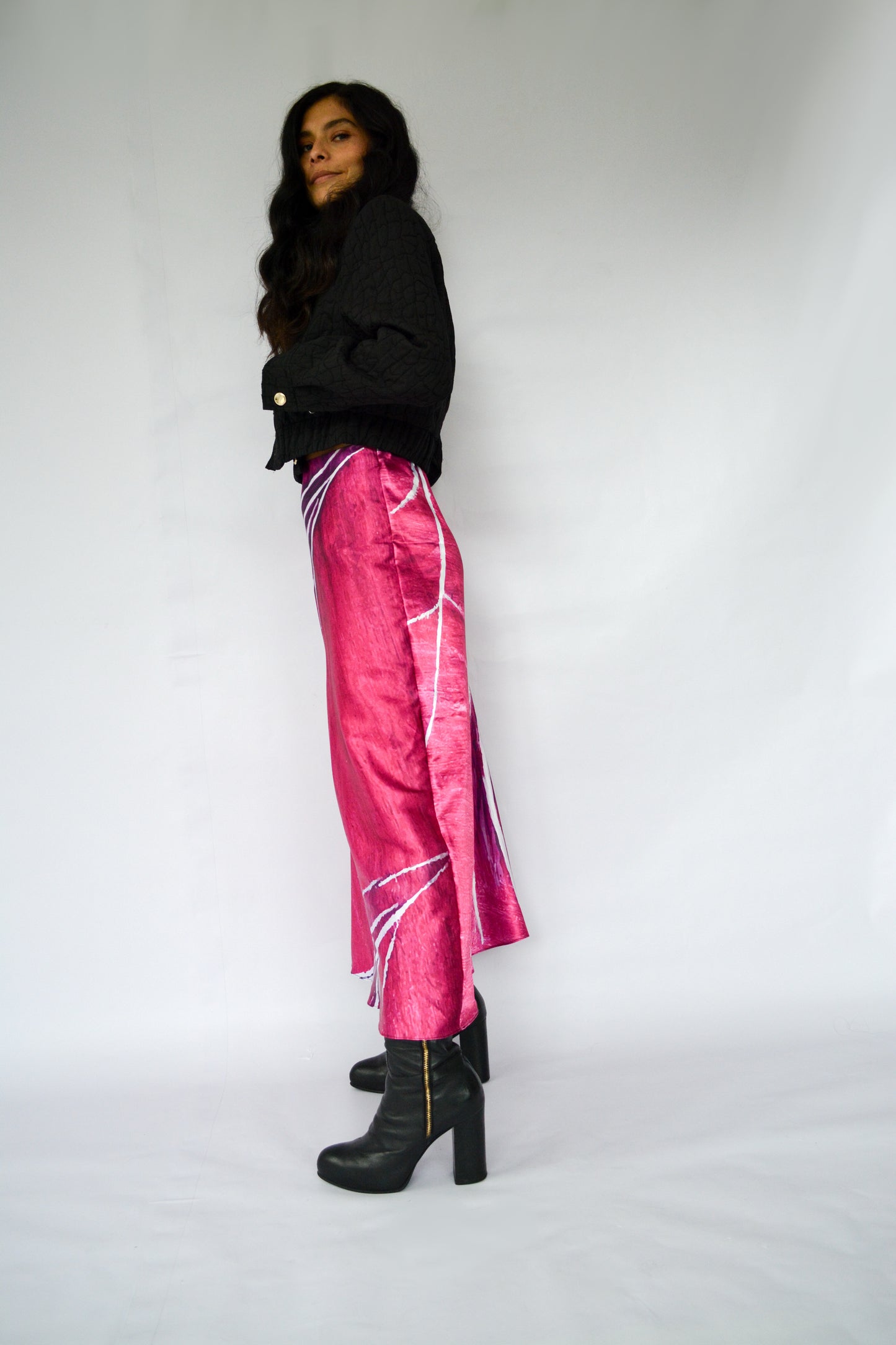 falda ramas fucsia