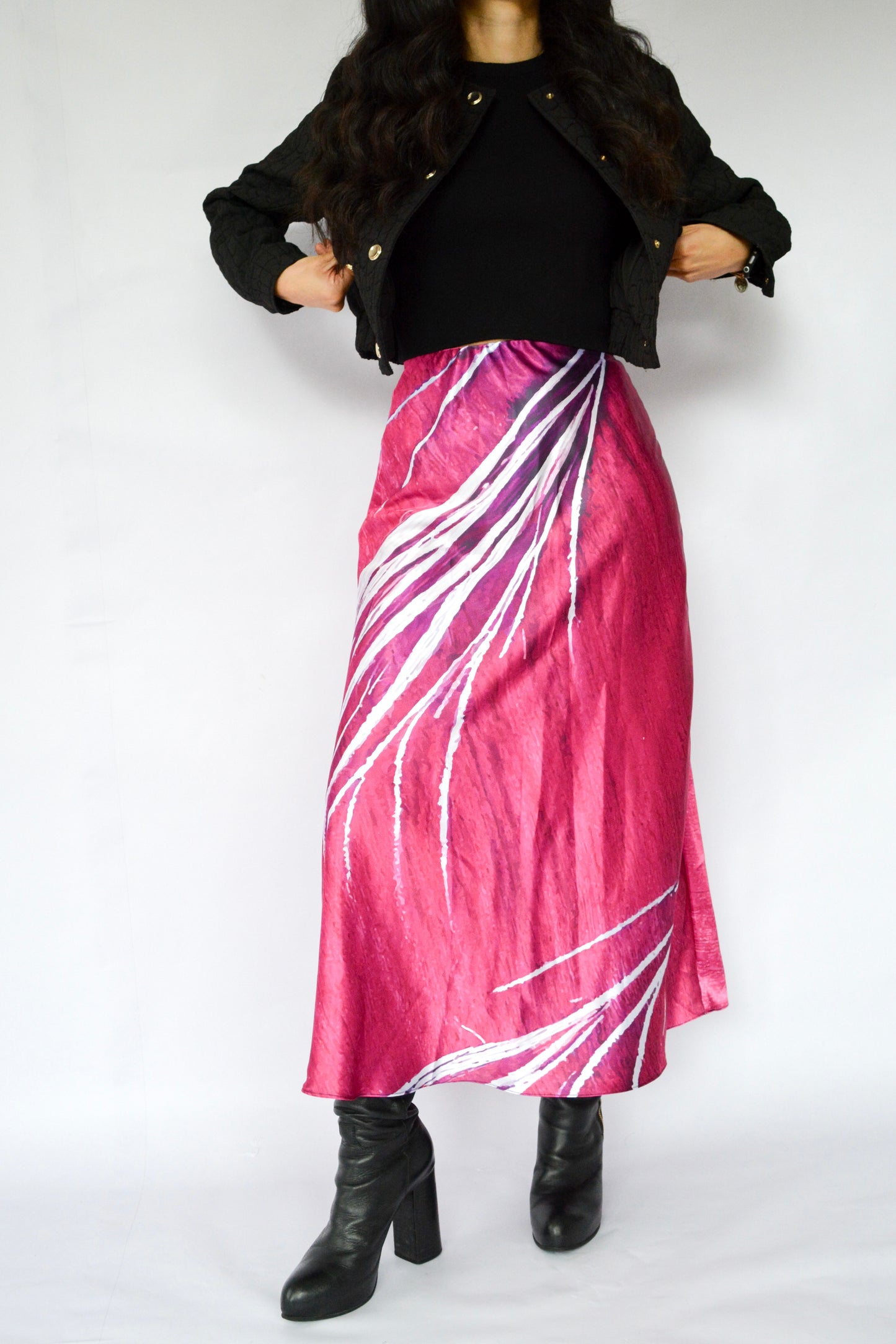 falda ramas fucsia