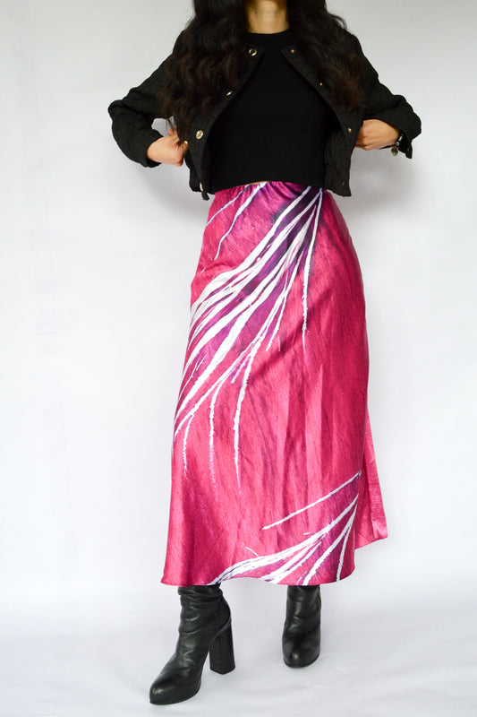 falda ramas fucsia