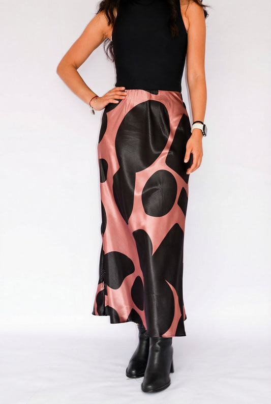 falda seda estampada formas