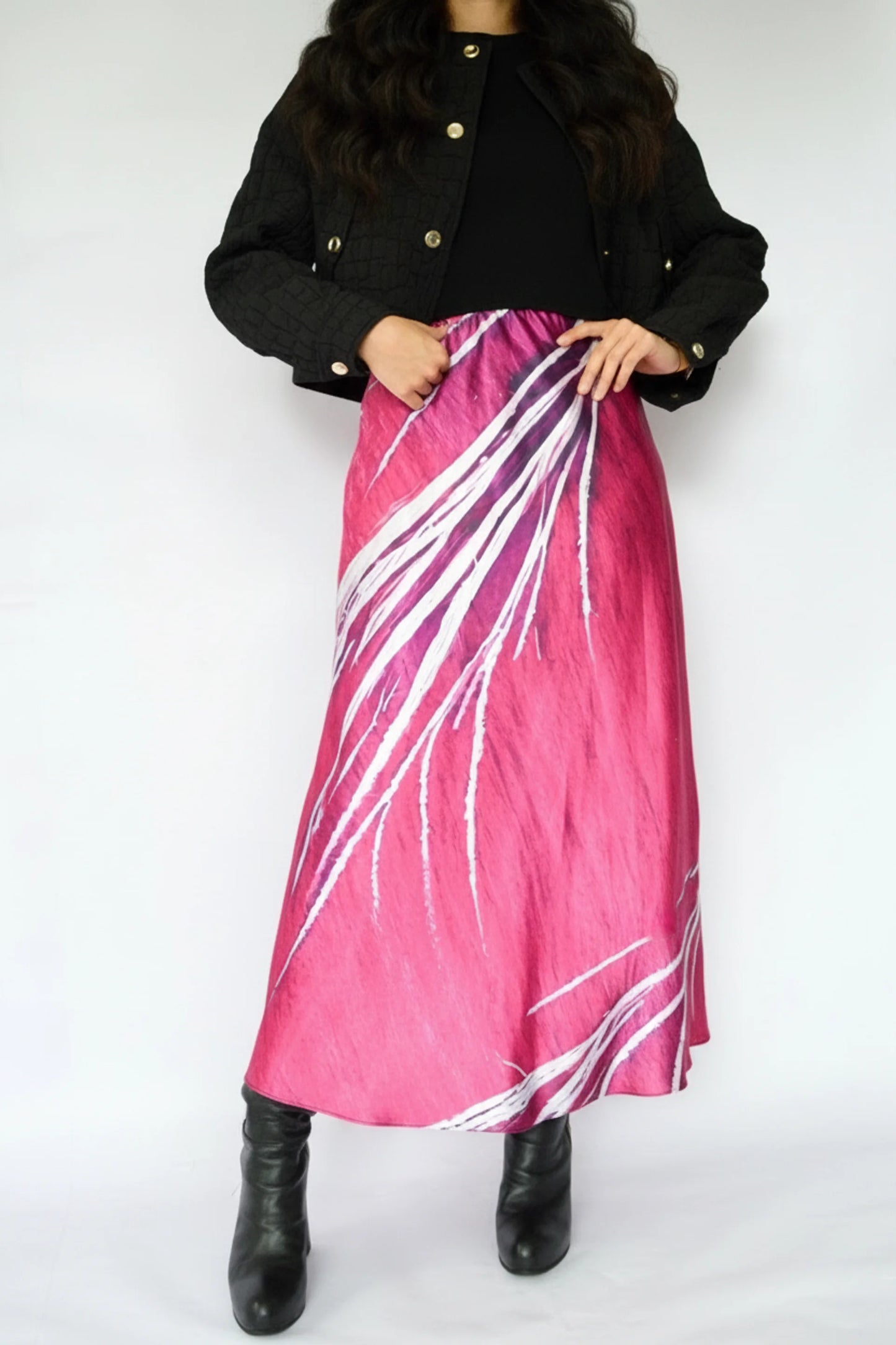 falda ramas fucsia