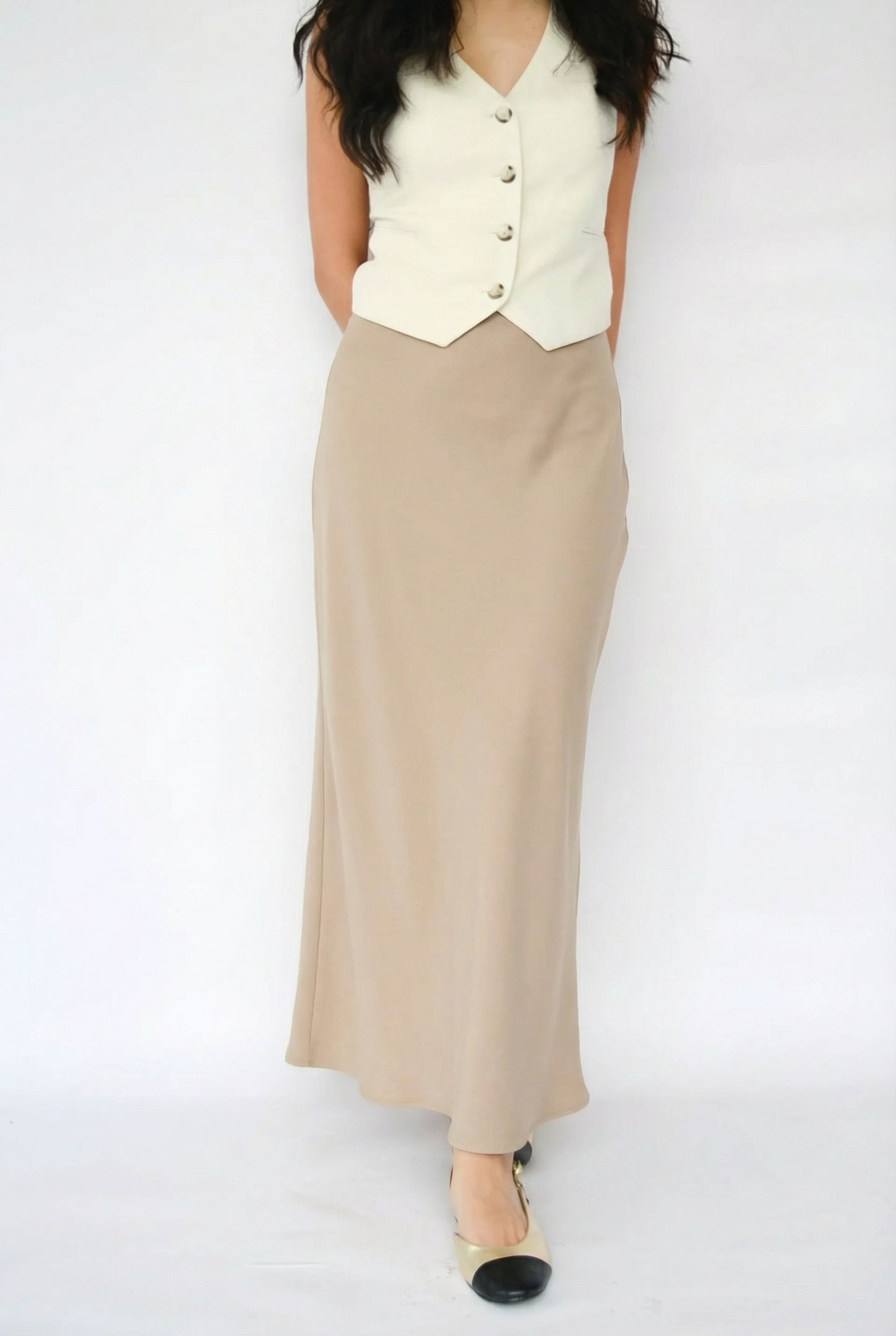 Falda forrada Sand (gris claro)